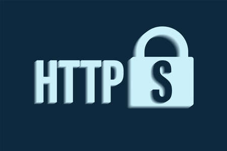 https.Data protection and Internet security. The security of the web site.Vector illustrationのイラスト素材
