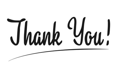Thank you, lettering on a white background. Calligraphy modern vector illustration on white backgroundのイラスト素材