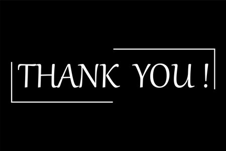 Thank you, lettering on a black background. Calligraphy modern vector illustration on white backgroundのイラスト素材