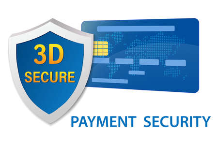 The concept of online payment protection. Secure transfer, credit card, shield. The security of Internet banking, vector illustrationのイラスト素材