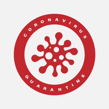 Red coronavirus quarantine stamp, isolated on white background. Vector illustrationsのイラスト素材