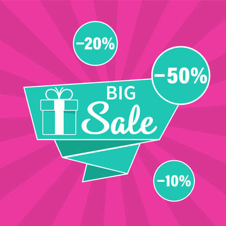 Design of the sales banner template.Special offer, big sale. Vector illustration.のイラスト素材