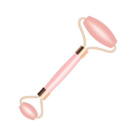 Roller for facial massage. Cosmetology care Derma beauty, massager. Video for mesotherapy hand-drawn illustration. Isolated vector elemeisolatedのイラスト素材