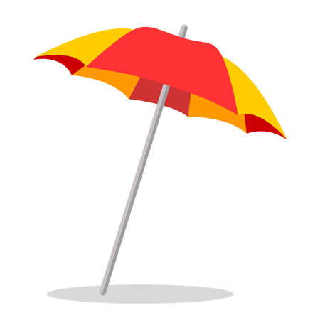 Beach umbrella Vector icon on a white background. Illustration of an umbrella isolated on white. The symbol of the holiday by the seaのイラスト素材