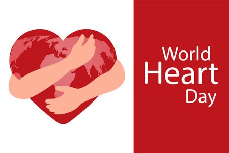 Vector illustration on the theme of World Heart day observed each year on September 29th worldwide.のイラスト素材