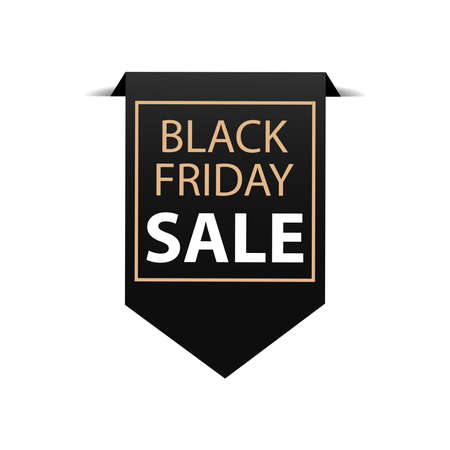 Black Friday sale black tag, banner, advertisement, vector illustrationのイラスト素材