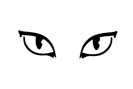Cat's eyes isolated on a white background. Minimal design of the vector "big cat, lion, tiger eye". Vectorのイラスト素材