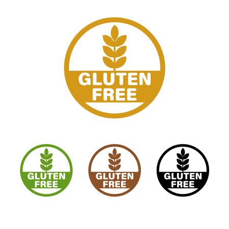 Gluten-free in the  design of organic healthy foods isolated on white. Dough without harmful substances vector illustration in flat style with wheat  and textのイラスト素材