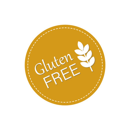 Gluten-free in the  design of organic healthy foods isolated on white. Dough without harmful substances vector illustration in flat style with wheat  and textのイラスト素材