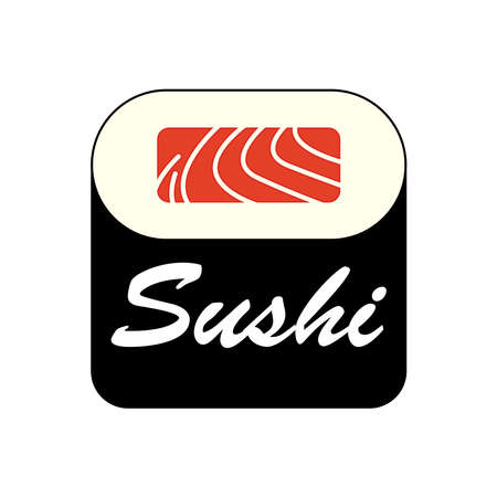 Icon Vector Icon Style Illustration Bar or Shop, Sushi,Onigiri Salmon Roll, Isolated modern Objectのイラスト素材