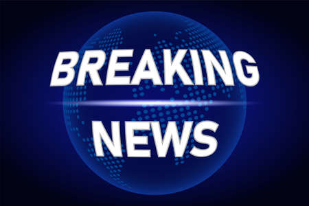 Breaking news urgent news background, world news TV show banner design vector graphicのイラスト素材