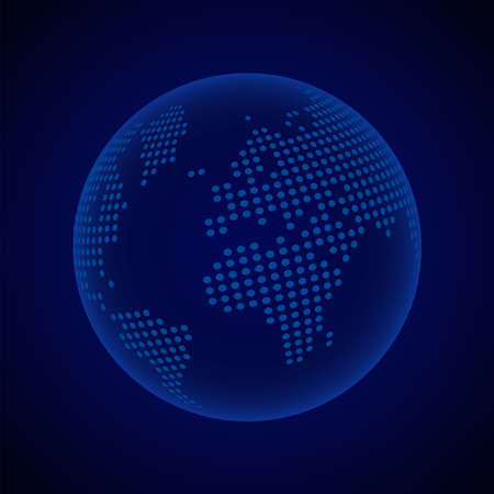Transparent globe of the Earth. A Globe-Shaped World Map. Futuristic HUD interface with globalization. Sci-Fi Abstract Graphics Technology. vector illustration.のイラスト素材