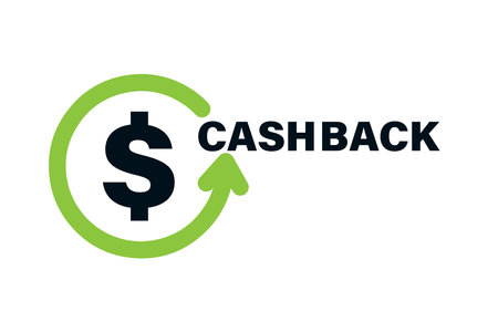The concept of the cash back loyalty program. Cashback logo template. The design of the money-back service. Vector illustration of the bonus cashback symbolのイラスト素材