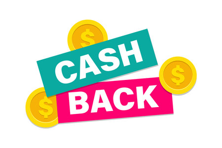 The cashback vector icon is isolated on a white background. Cashback or Money Back labelのイラスト素材