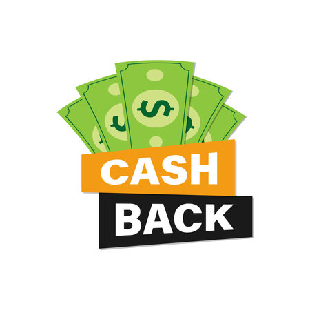 The cashback vector icon is isolated on a white background. Cashback or Money Back labelのイラスト素材
