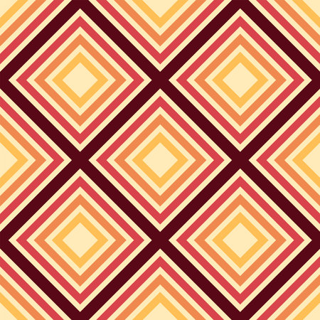 vector seamless pattern. Repeating geometric tiles with a diamond. Retro seamless pattern of the 70s.のイラスト素材