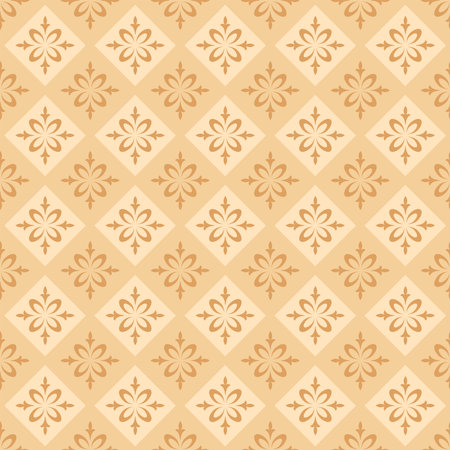 Seamless abstract geometric pattern. Brown-beige background. vector illustration. Fashionable print for textiles, packaging paper, printing, fabric, wallpaper and decorのイラスト素材