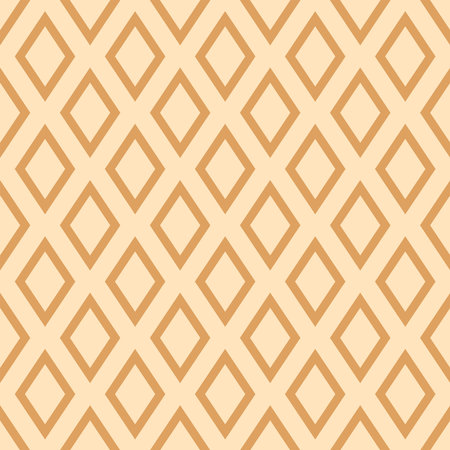 Seamless geometric pattern in the shape of a diamond. vector illustration. Light brown rhombus on beige background. Fashionable print for textiles, packaging paper, printing, fabricのイラスト素材