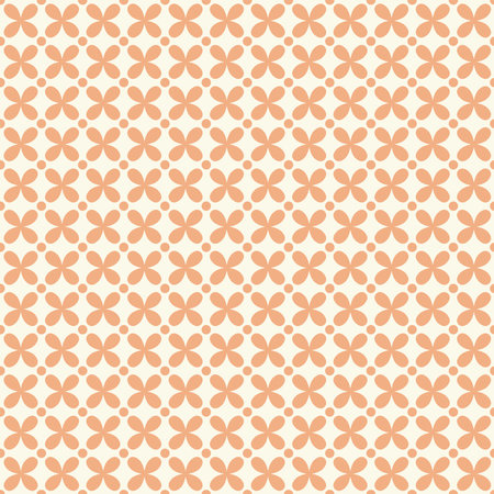 Seamless pattern with geometric shape flowers. Colorful vector background in retro style. Vintage hippie aesthetics, 60s, 70s. Design for fabric and decor.のイラスト素材