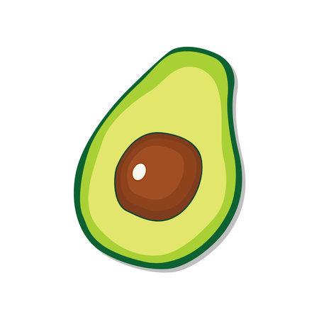 avocado icon. Flat illustration of an avocado vector icon isolated on a white backgroundのイラスト素材