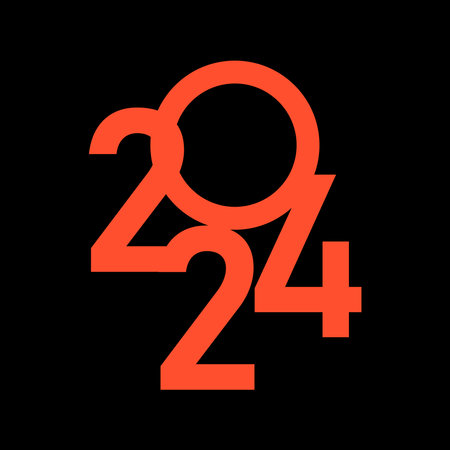 The template for the design of the 2024 issue. Text logo design. Vector illustration with a black...
