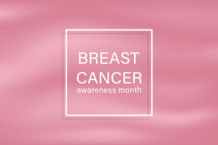 Vector illustration of breast cancer awareness month on a gradient background.のイラスト素材