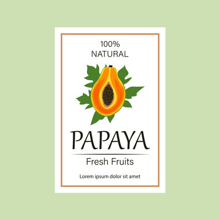 Papaya packaging design templates. Vector illustration.のイラスト素材