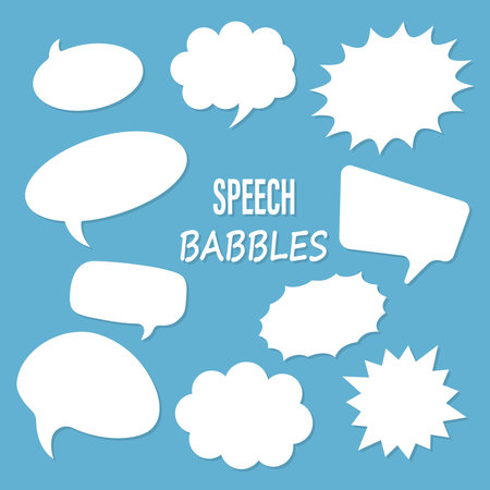 A collection of vector speech and thought bubblesのイラスト素材