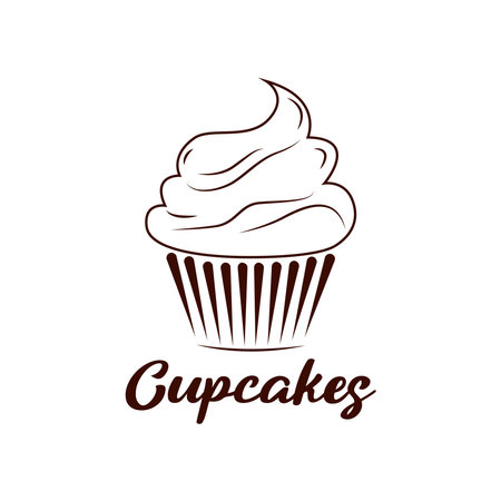 The cupcake icon. A simple cupcake icon for social media, apps, and web design. Vector illustration.のイラスト素材