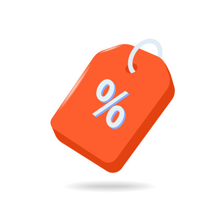 A tag icon with a discount offer. The symbol of the trading coupon. An tag that says "Sale" with a percentage sign. A banner or coupon for a discount on Black Friday. Vector tradeのイラスト素材