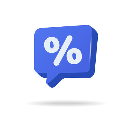 Symbol percentage icon, message bubble. Vector illustrationのイラスト素材
