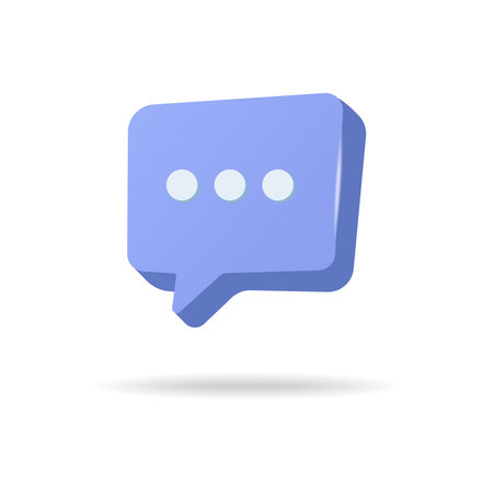 A chat icon with a 3D speech bubble. Vector illustrationのイラスト素材