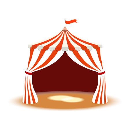 Circus tent isolated on a white background. Vector illustrationのイラスト素材