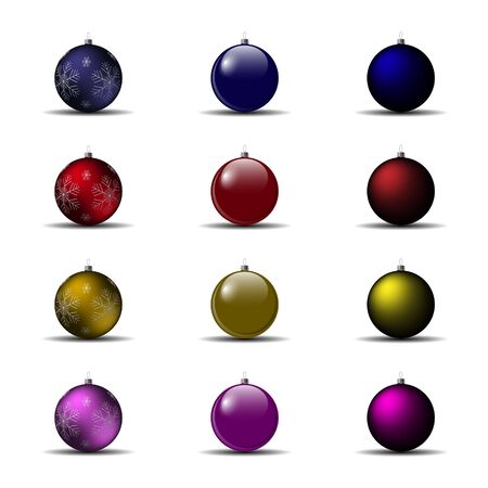 Set of bright shiny colorful balls with patterns.のイラスト素材