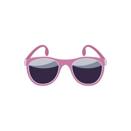 Simple sunglasses in pink on a white background in a flat style.のイラスト素材