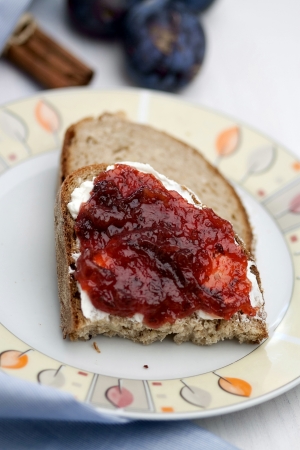 Fresh plum jamの写真素材