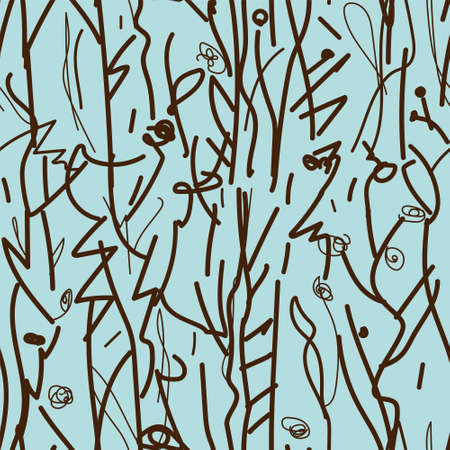Beautiful vintage vegetative background. Floral pattern with a branch of permafrost, wild grass. drawing of a wild flower. For fabric, wallpaper, materialのイラスト素材