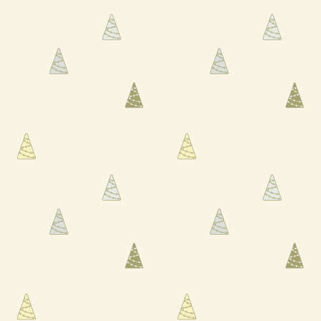 Christmas trees pattern. Happy New Year seamless background. Winter holidays stylish vector texture...