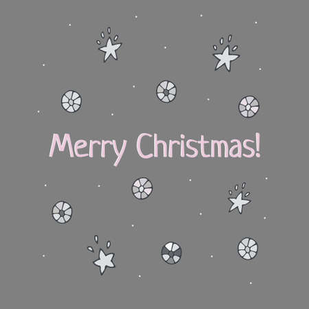 Doodle style, vector. Happy Winter Holiday. Holidays, winter, new year. christmas matching.のイラスト素材
