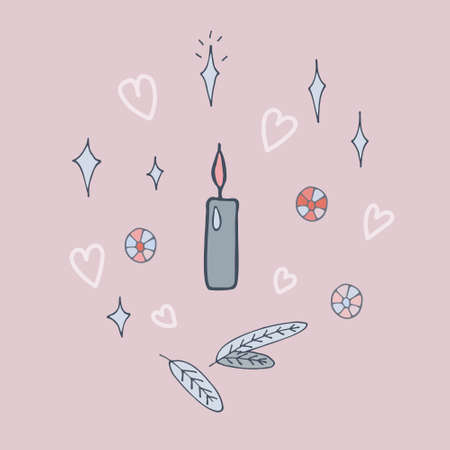 Doodle style, vector. Happy Winter Holiday. Holidays, winter, new year. christmas matching.のイラスト素材