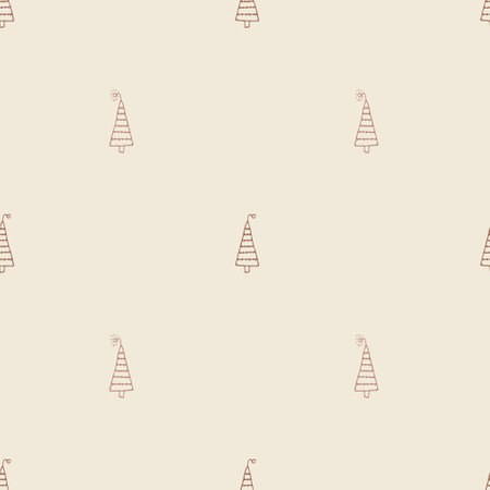Christmas trees pattern. Happy New Year seamless background. Winter holidays stylish vector texture for wallpaper, wrapping paper, textile design, surface, fabric. Vector Christmas backgroundのイラスト素材