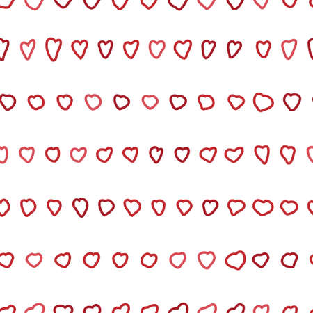 Valentines day vector repeat patterns, hearts strokes. hand-drawn texture, graphic design elements...