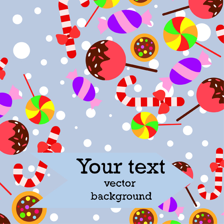 Christmas card, Christmas candy, vector backgroundのイラスト素材