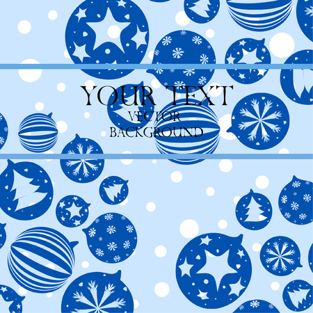 Christmas balls, New Year greeting card, vector backgroundのイラスト素材