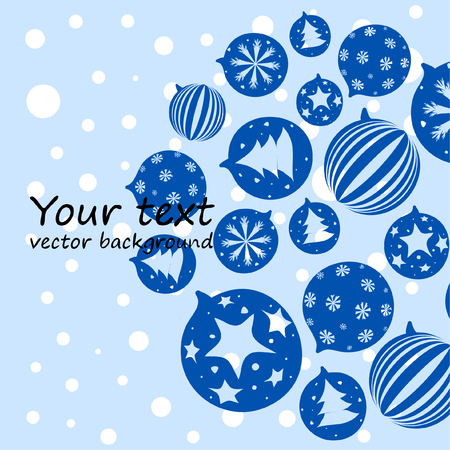 Christmas balls, New Year greeting card, vector backgroundのイラスト素材