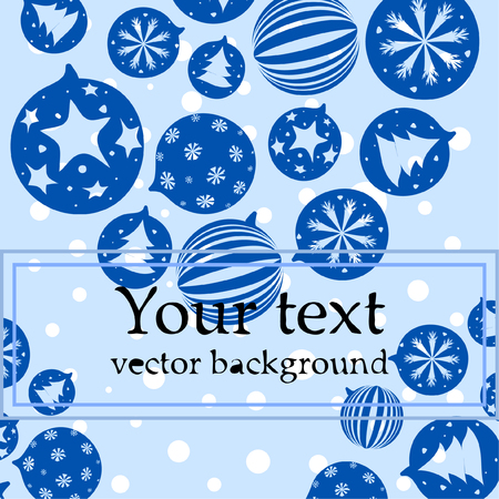 Christmas balls, New Year greeting card, vector backgroundのイラスト素材