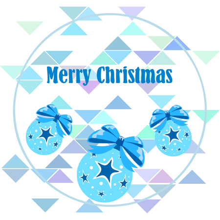 Christmas balls, New Year greeting card, vector backgroundのイラスト素材