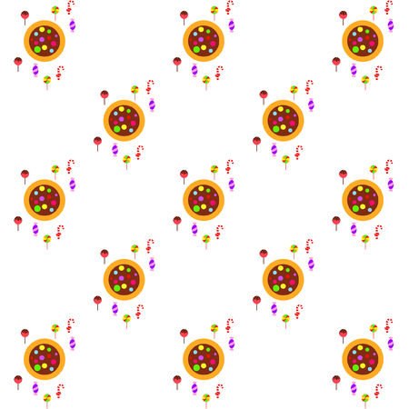 Christmas card, Christmas candy, vector backgroundのイラスト素材