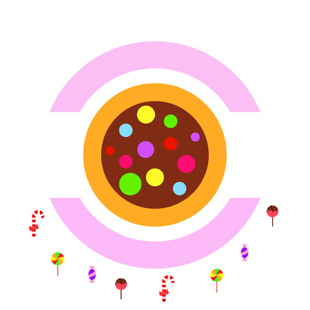 Christmas card, Christmas candy, vector backgroundのイラスト素材