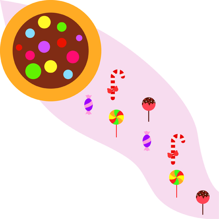 Christmas card, Christmas candy, vector backgroundのイラスト素材